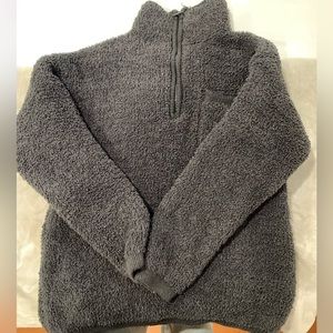 Fuzzy quarter zip sweater